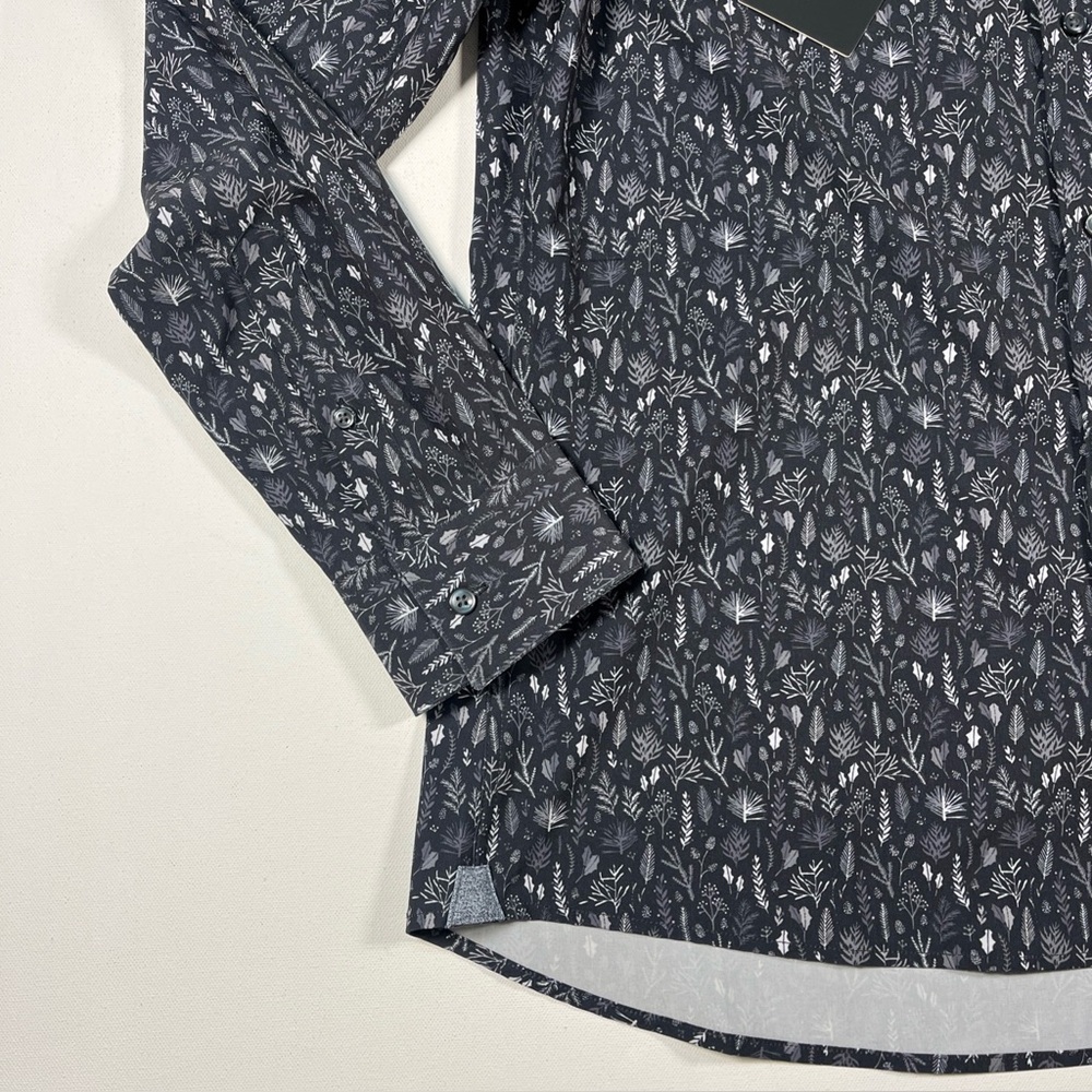 7 Diamonds Men's Black and White Patterned Button-Down Shirt - Picture 4 of 16